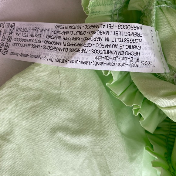 Zara Lime Green Voluminous Poplin Shirt M NWOT - Picture 6 of 9